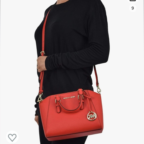 MICHAEL KORS CIARA 35S8GC6M2L MEDIUM MESSENGER LEATHER BAG IN POWDER BLU… - Picture 15 of 16